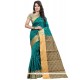 Modest Cotton Silk Blue Traditional Saree