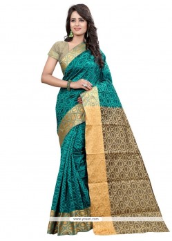 Modest Cotton Silk Blue Traditional Saree