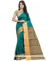 Modest Cotton Silk Blue Traditional Saree