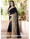 Glamorous Faux Georgette Black Classic Saree