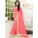 Desirable Faux Georgette Pink Trendy Saree