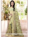 Amazing Faux Georgette Embroidered Work Shaded Saree