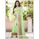 Green Patch Border Work Faux Georgette Designer Saree