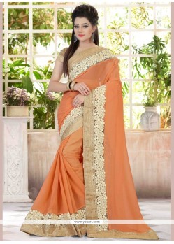 Subtle Patch Border Work Faux Georgette Classic Designer Saree