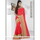 Trendy Patch Border Work Faux Chiffon Trendy Saree