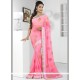 Sonorous Pink Embroidered Work Saree