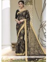 Enchanting Faux Chiffon Lace Work Printed Saree