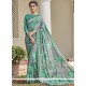 Urbane Print Work Faux Chiffon Printed Saree