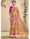 Cherubic Lace Work Multi Colour Printed Saree