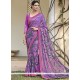 Lovely Purple Faux Chiffon Printed Saree