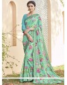 Auspicious Abstract Print Work Brasso Printed Saree