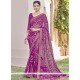 Gilded Purple Patch Border Work Printed Saree