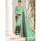 Lively Sea Green Patch Border Work Classic Saree