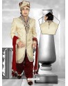 Men's Brocade Fabric Brown Color Sherwani