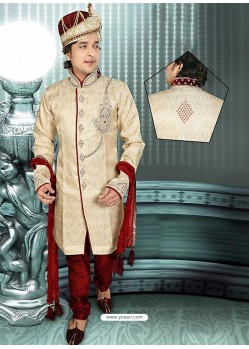 Sizzling Brown Brocade Sherwani