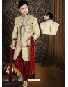 Scintillating Brocade Brown Sherwani