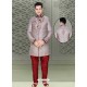 Awesome Brocade Grey Sherwani