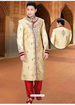 Eye-catching Cream Color Sherwani