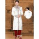 Eye-catching White Brocade Sherwani