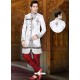 Incredible White Brocade Sherwani