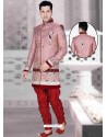 Flattering Brocade Pink Sherwani