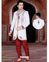 Incredible White Brocade Sherwani