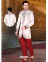 Incredible White Brocade Sherwani