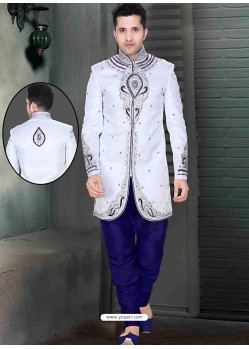 Royalist Brocade White Sherwani