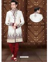 Stunning Cream Churidar Sherwani