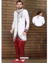 Classy Brocade White Sherwani