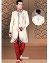 Striking Brocade Brown Sherwani