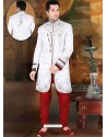 Awesome White Churidar Sherwani