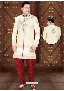 Incredible Brocade Cream Sherwani