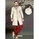 Charming Beige Brocade Sherwani