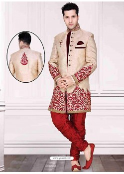 Eye-catching Brown Churidar Sherwani