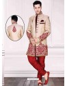 Eye-catching Brown Churidar Sherwani