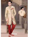 Flattering Brown Churidar Sherwani