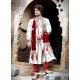 Charming White Brocade Sherwani For Groom