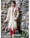 Astonishing Beige Churidar Sherwani For Groom