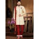 Astonishing Cream Jacquard Sherwani