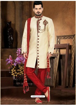 Incredible Cream Wedding Sherwani