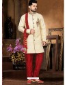 Incredible Cream Jacquard Sherwani