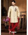 Desiring Cream Party Wear Sherwani