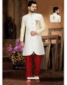 Mens Shantoon Cream Sherwani