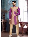 Awesome Purple Ghicha Silk Sherwani