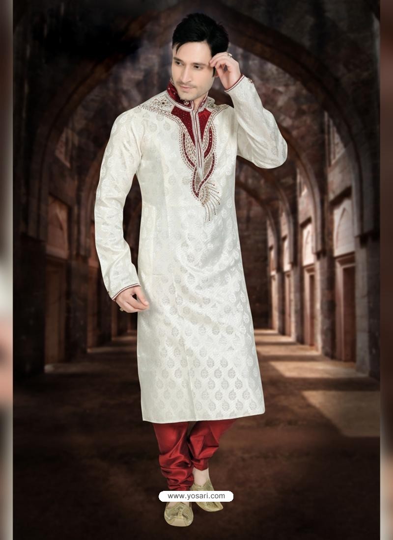 Buy Incredible White Wedding Sherwani | Sherwani