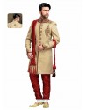 Flattering Brown Churidar Sherwani