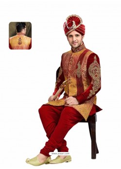 Incredible Red Velvet Sherwani