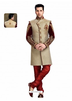 Awesome Brown Velvet Sherwani