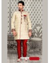 Incredible Cream Jacquard Sherwani